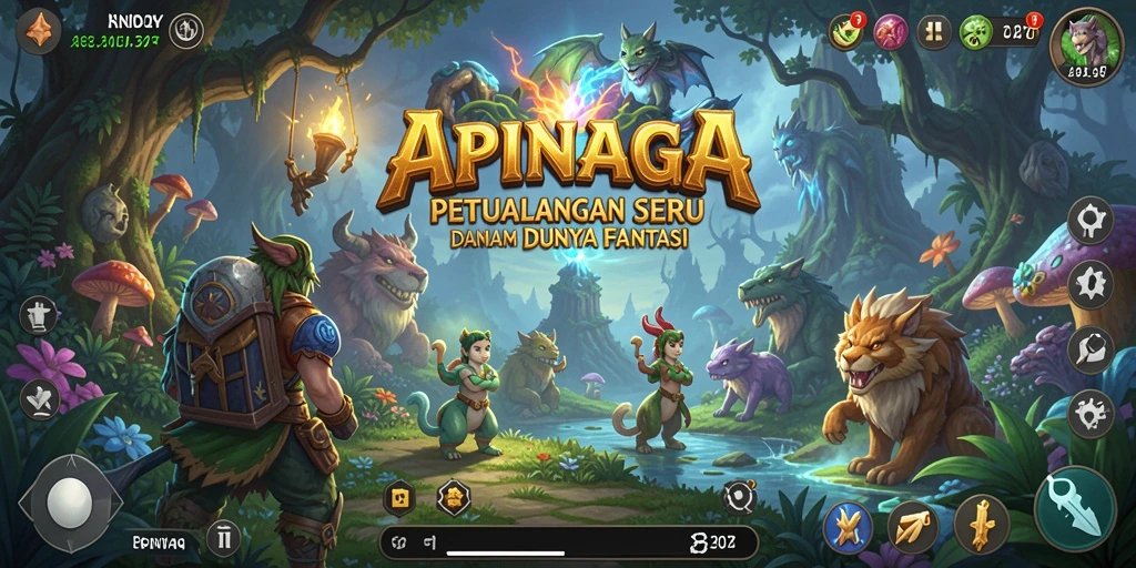 Tampilan screenshot gameplay menarik di APINAGA dengan petualangan seru.