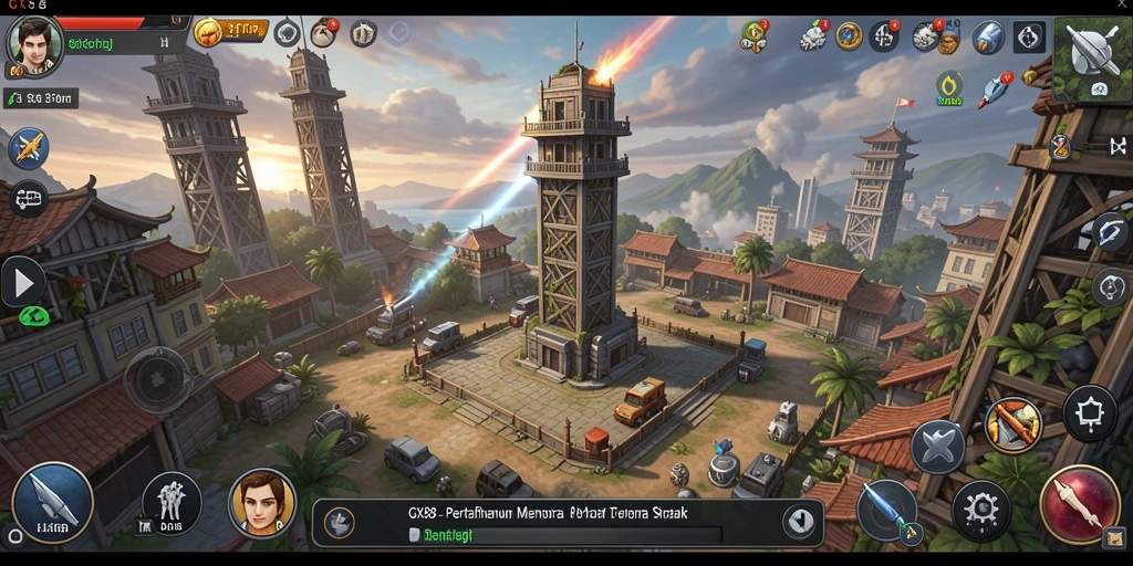 Screenshot menampilkan aksi seru dalam gameplay Tower Defense.
