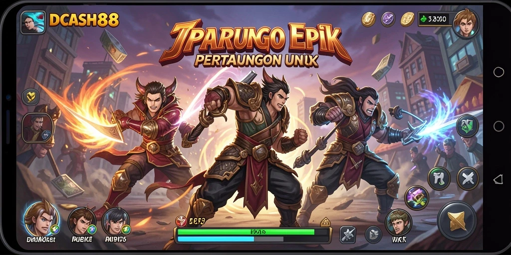 Tampilan menarik dari gameplay <strong>IDCASH88</strong> saat bertarung di arena.