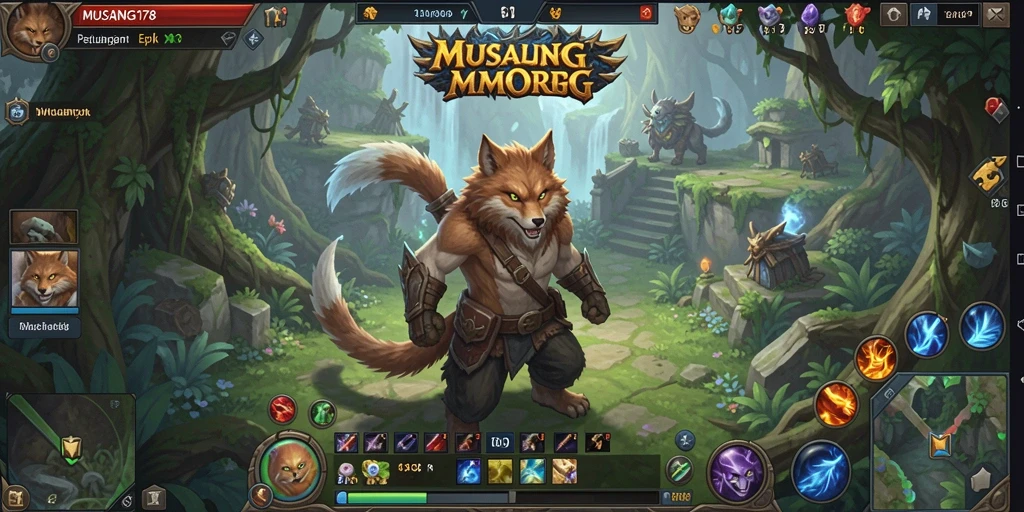 Tangkapan layar utama MUSANG178 menampilkan aksi mendebarkan di dunia MMORPG.