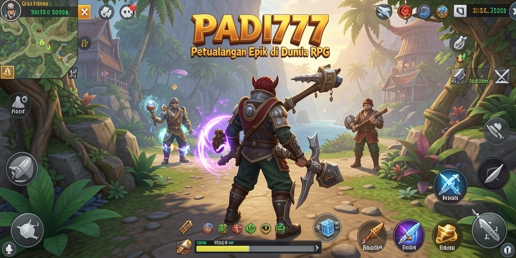 Screenshot PADI777 menunjukkan aksi pertarungan yang mendebarkan di dunia RPG.