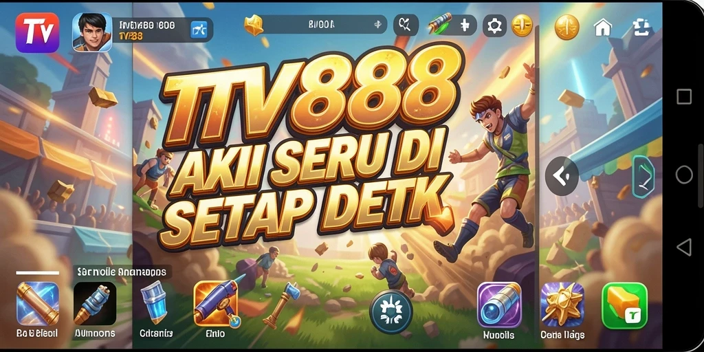Screenshot menunjukkan aksi intens dari gameplay TV888.